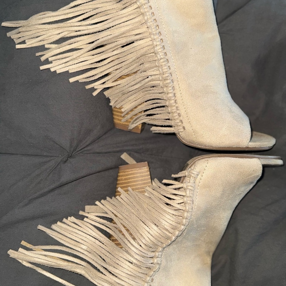 Coconuts by Matisse Tan Fringe Ankle Booties